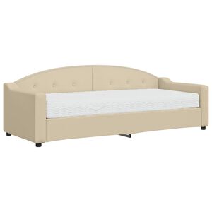 vidaXL Tagesbett mit Matratze Creme 80x200 cm Stoff