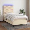 vidaXL Boxspringbett mit Matratze & LED Creme 80x200 cm Stoff