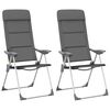 vidaXL Campingstuhl 2 Stk. Grau 58 x 69 x 111 cm Aluminium