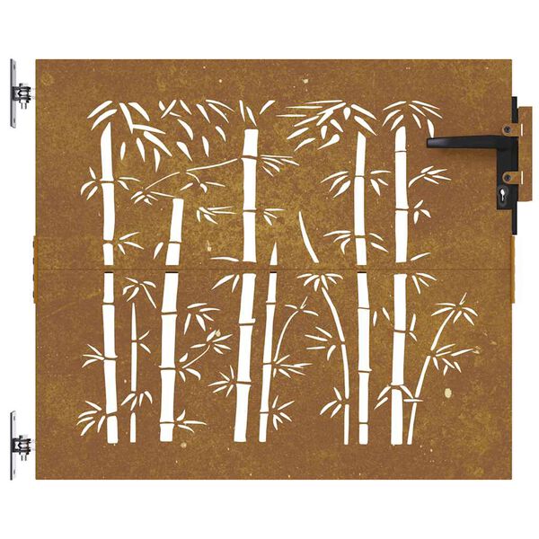 vidaXL Gartentor 85x75 cm Cortenstahl Bambus-Design