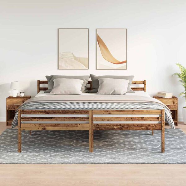 vidaXL Nachttische 2 Stk. mit Schublade Altholz-Optik 40x34x50 cm