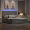 vidaXL Bett mit LED-Lichtleisten Hellgrau 180 x 200 cm Stoff