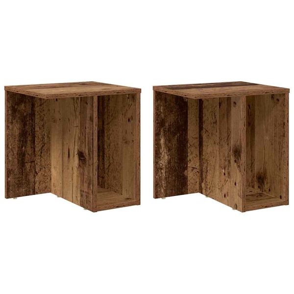 vidaXL Beistelltisch 2 pcs Altholz 37 x 32 x 40 cm Holzwerkstoff