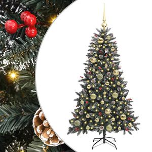 vidaXL K&uuml;nstlicher Weihnachtsbaum Gr&uuml;n 120 cm PVC, Plastik und Stahl