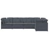 vidaXL Modulares Sofa mit Kissen Samt Dunkelgrau