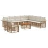 vidaXL Outdoor-Sofagarnitur 11 pcs Nat&uuml;rlich und Cremwei&szlig; Polyester