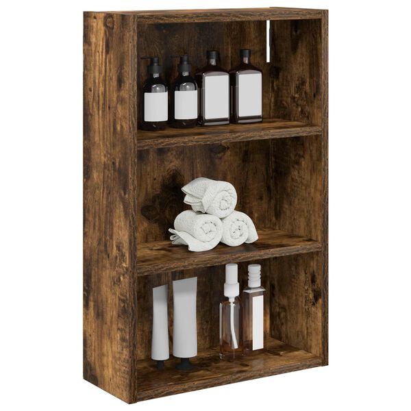 vidaXL Badezimmer-Wandschrank Ger&auml;ucherte Eiche 40 x 16 x 62,5 cm