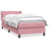 vidaXL Boxspringbett mit Matratze Rosa 100x220 cm Samt