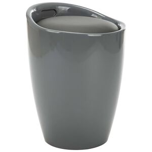 vidaXL Hocker mit Stauraum Grau Kunstleder