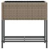 vidaXL Hochbeete mit Ablage 2 Stk. Grau 70x28x70 cm Poly Rattan