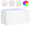 vidaXL TV-Wandschrank mit LED-Leuchten Wei&szlig; 80x35x41 cm