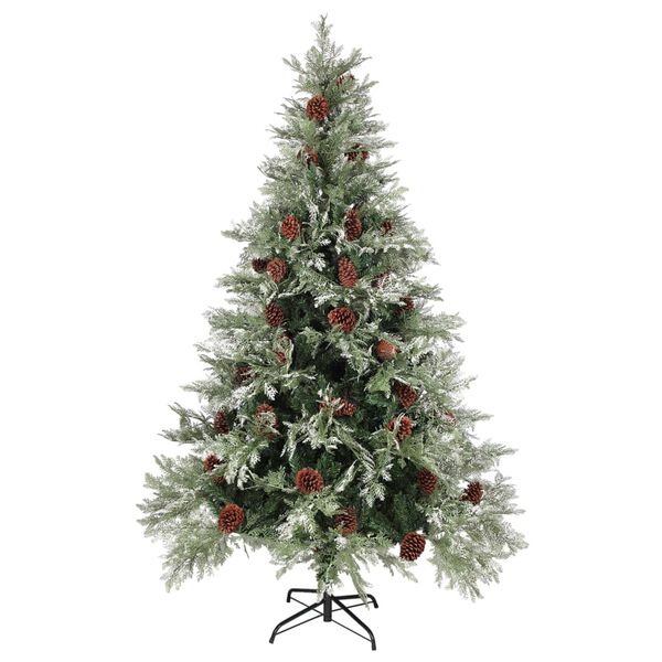 vidaXL Weihnachtsbaum mit Beleuchtung und Kiefernzapfen 120 cm PVC&PE