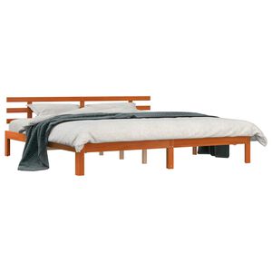 vidaXL Bettrahmen Wachsbraun 203,5 x 205,5 x 69,5 cm Massivholz Kiefer
