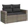 vidaXL 6-tlg. Garten-Sofagarnitur mit Kissen Grau Poly Rattan