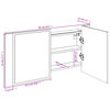 vidaXL LED-Spiegelschrank Braun Eichen-Optik 90x12x45 cm Acryl