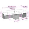 vidaXL Gartensofa-set 7 pcs Beige und Hellgrau Poly-Rattan