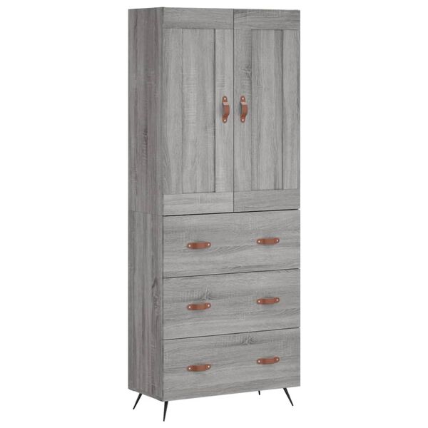 vidaXL Highboard Grau Sonoma 69,5x34x180 cm Holzwerkstoff