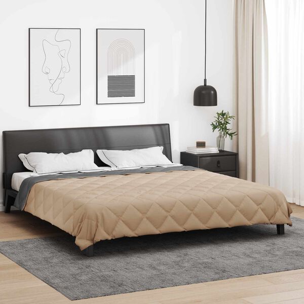 vidaXL Sommerdecke Anthrazit und Taupe 220 x 240 cm Mikrofaser
