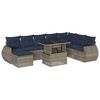 vidaXL 9-teiliges Gartensofa-Set mit Kissen, grau, Polyrattan