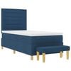 vidaXL Boxspringbett mit Matratze mit Kopfteil Blau 90 x 200 cm Stoff