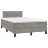 vidaXL Boxspringbett mit Matratze & LED Hellgrau 120x190 cm Samt