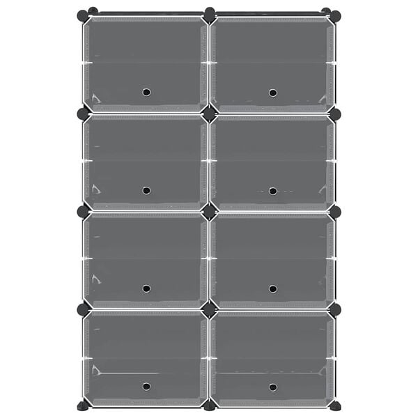 vidaXL Regalsystem mit 8 Würfeln und Türen Schwarz PP