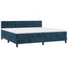 vidaXL Boxspringbett mit Matratze Dunkelblau 200x200 cm Samt