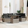 vidaXL Garten-Sofa-Set mit Kissen 6 pcs Grau Poly-Rattan