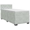 vidaXL Boxspringbett mit Matratze Hellgrau 90 x 190 cm Samt