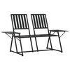 vidaXL 2-Sitzer-Gartenbank 165 cm Schwarz Stahl