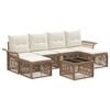 vidaXL Gartensofa-set 7 Stk. Beige Poly-Rattan