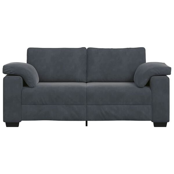 vidaXL Zweisitzer-Sofa Dunkelgrau 180x77x82 cm Samt