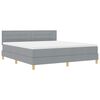 vidaXL Boxspringbett mit Kissen Hellgrau 180 x 200 cm Stoff