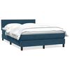vidaXL Boxspringbett mit Matratze Dunkelblau 140x220 cm Samt