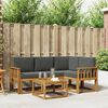 vidaXL Outdoor-Sofagarnitur mit Kissen 5 pcs Natur und Anthrazit