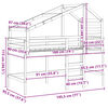 vidaXL Hochbett mit Leiter und Dach 90x190 cm Massivholz Kiefer
