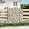 vidaXL Gabionen mit Hochbogen 3 Stk. 200x30x220/240cm Verzinktes Eisen