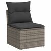 vidaXL 7-tlg. Garten-Sofagarnitur mit Kissen Hellgrau Poly Rattan