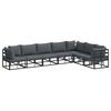 vidaXL Gartensofa-set 7 stk. Schwarz Aluminium