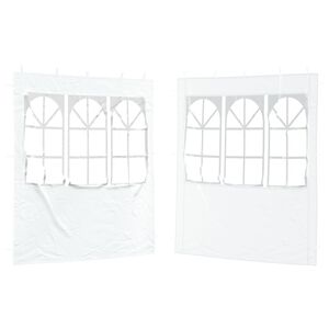 vidaXL Party Zelt Seitenteil 2 pcs 200 x 195 cm Wei&szlig; PE und Stahl