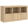 vidaXL Sideboard mit LED-Leuchten Sonoma-Eiche 123x37x67 cm