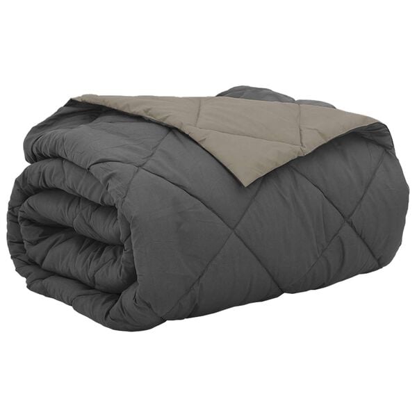 vidaXL Sommerdecke Hellgrau und Anthrazit 240 x 260 cm Mikrofaser