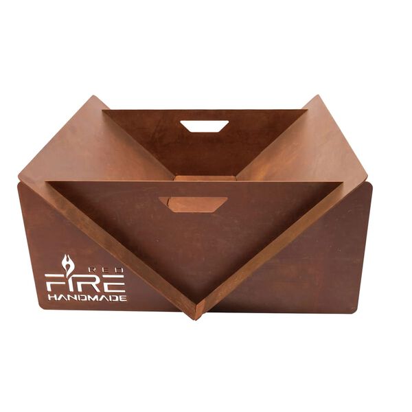 RedFire Handgefertigte Feuerstelle V Rostbraun Stahl