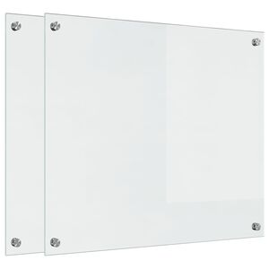 vidaXL Küchenrückwand 2 pcs Transparent 70 x 60 cm Gehärtetes Glas