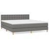 vidaXL Boxspringbett mit Matratze Dunkelgrau 160x200 cm Stoff