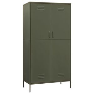 vidaXL Kleiderschrank Olivgr&uuml;n 90x50x180 cm Stahl
