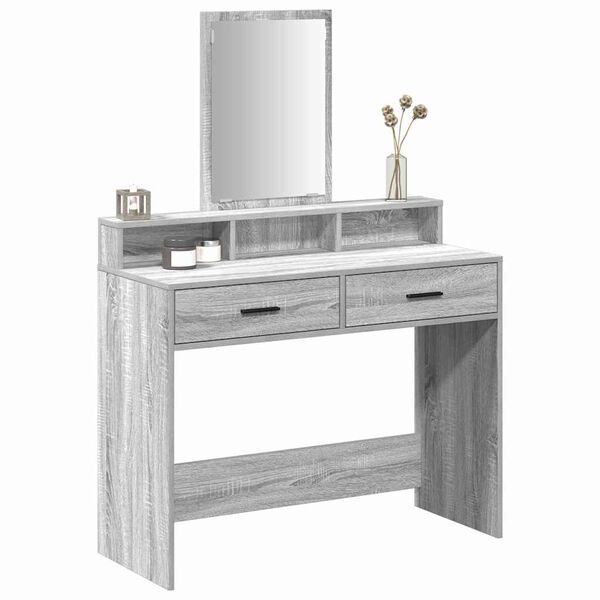 vidaXL Schminktisch Graues Sonoma 100 x 41 x 140 cm Holzwerkstoff