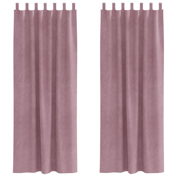 vidaXL Verdunkelungsvorh&auml;nge 2 pcs Dunkelrosa 140 x 245 cm Samt