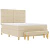 vidaXL Boxspringbett mit Matratze Creme 160 x 200 cm Stoff