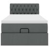 vidaXL Ottomane Bett mit Matratze & LEDs Dunkelgrau 90x200 cm Stoff